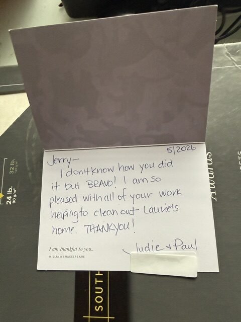 Hand Written Note